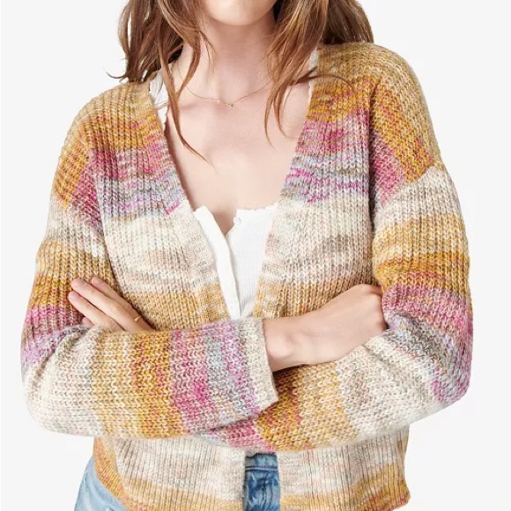 Lucky Brand V-Neck Ombre Cardigan